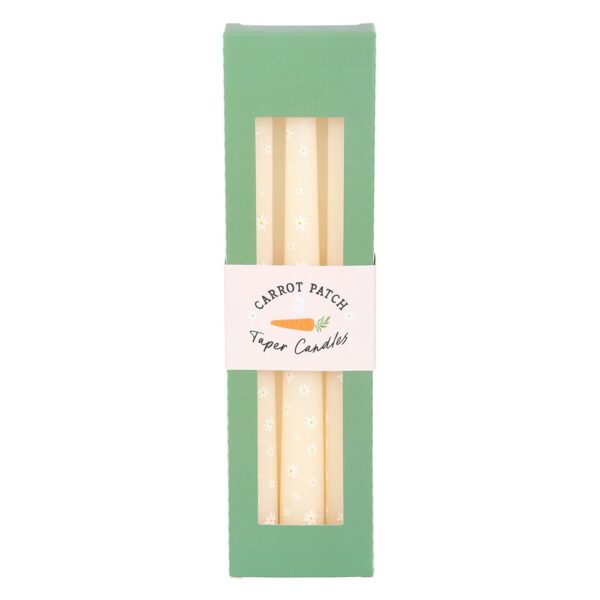 SET OF 3 CARROT PATCH DAISY TAPER CANDLES - Image 2