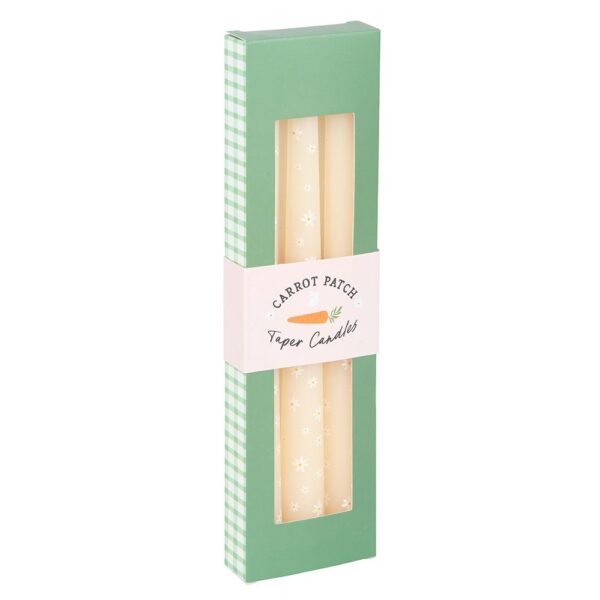 SET OF 3 CARROT PATCH DAISY TAPER CANDLES - Image 3