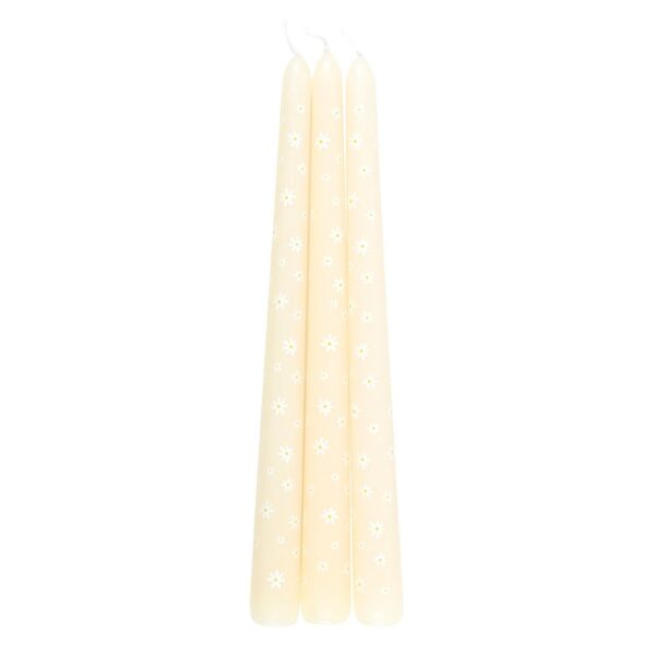 SET OF 3 CARROT PATCH DAISY TAPER CANDLES - Image 4