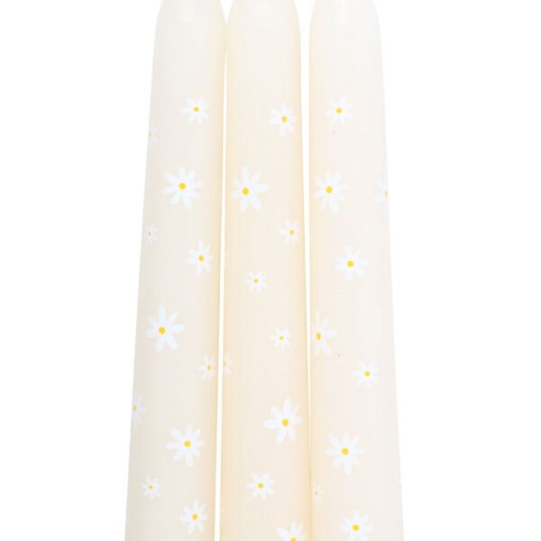SET OF 3 CARROT PATCH DAISY TAPER CANDLES - Image 5