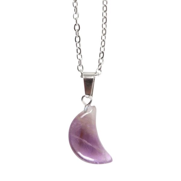 AMETHYST CRYSTAL MOON NECKLACE ON GREETING CARD - Image 3