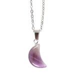 AMETHYST CRYSTAL MOON NECKLACE ON GREETING CARD - Image 3