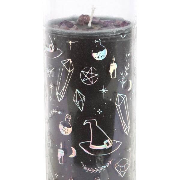 CRYSTAL WITCH JASMINE TUBE CANDLE WITH AMETHYST CHIPS - Image 4