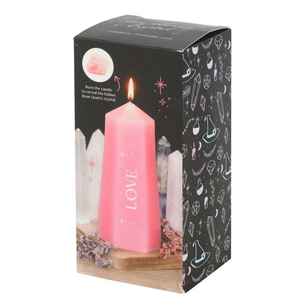 LOVE CRYSTAL CANDLE WITH ROUGH ROSE QUARTZ - Image 4