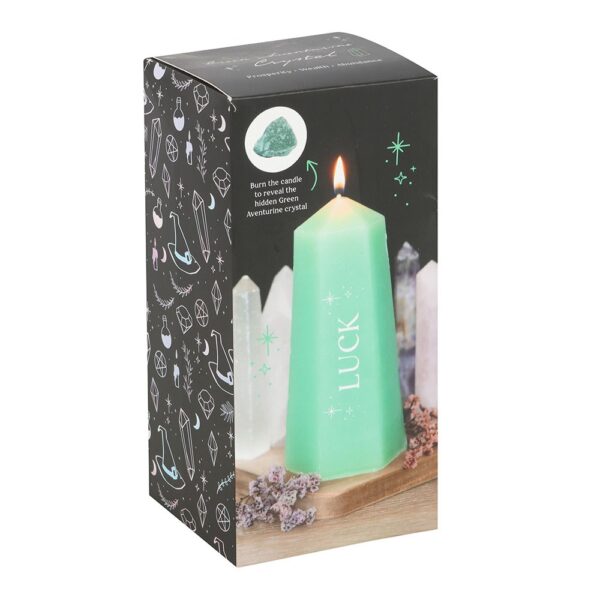 LUCK CRYSTAL CANDLE WITH ROUGH GREEN AVENTURINE - Image 4