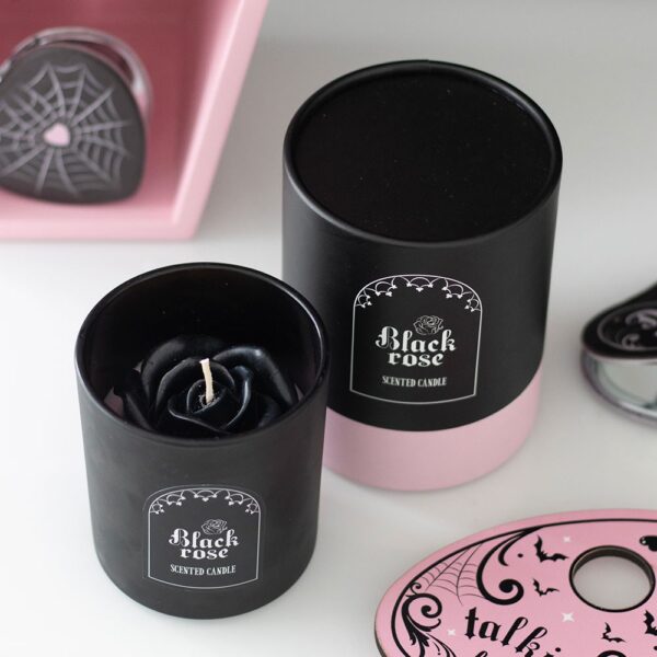 BLACK ROSE CANDLE WITH 3D ROSES - Image 1
