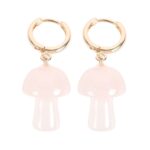 ROSE QUARTZ CRYSTAL MUSHROOM EARRINGS - Image 3