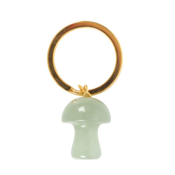 AVENTURINE CRYSTAL MUSHROOM KEYRING - Image 3