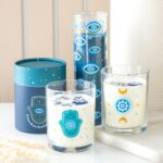 ALL SEEING EYE PRINT WHITE ROSE TUBE CANDLE - Image 4