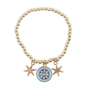 ALL SEEING EYE BEADED CHARM BRACELET