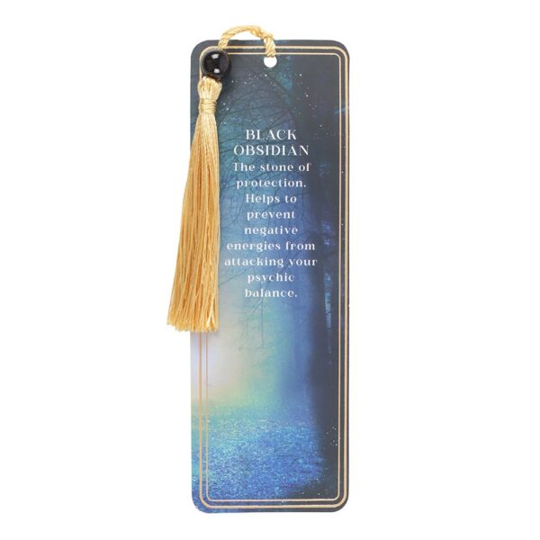 ETHEREAL BLACK OBSIDIAN BOOKMARK WITH TASSEL - Image 1