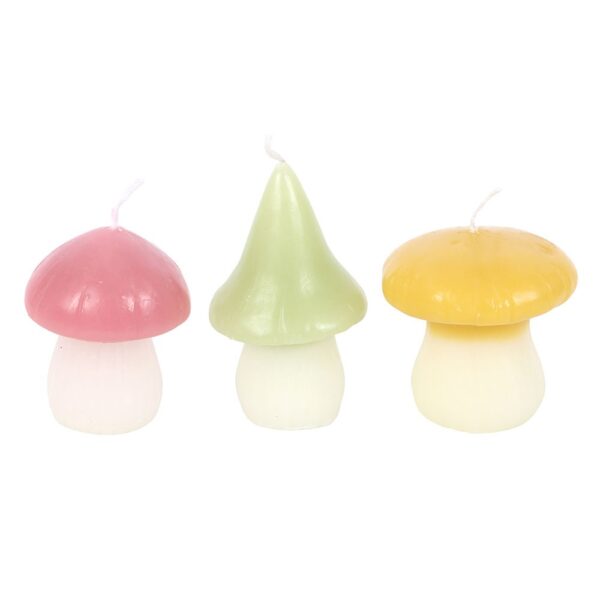 SET OF 3 PASTEL MUSHROOM CANDLES - Image 2