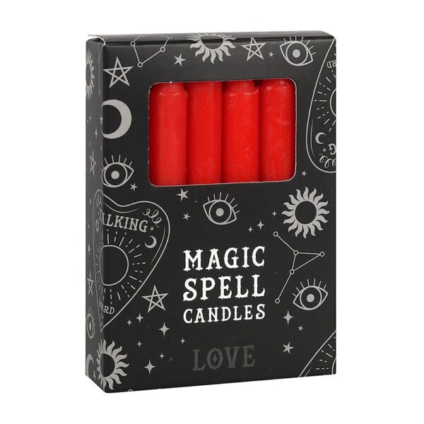 PACK OF 12 RED 'LOVE' SPELL CANDLES - Image 2