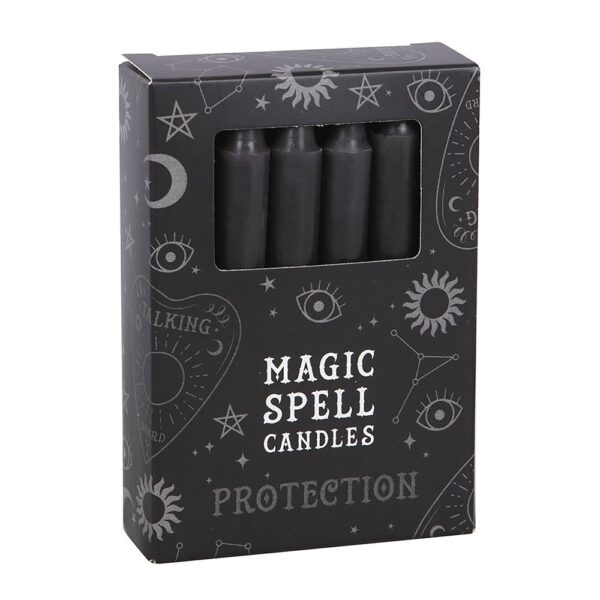 PACK OF 12 BLACK 'PROTECTION' SPELL CANDLES - Image 2