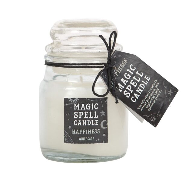 WHITE SAGE 'HAPPINESS' SPELL CANDLE JAR - Image 2