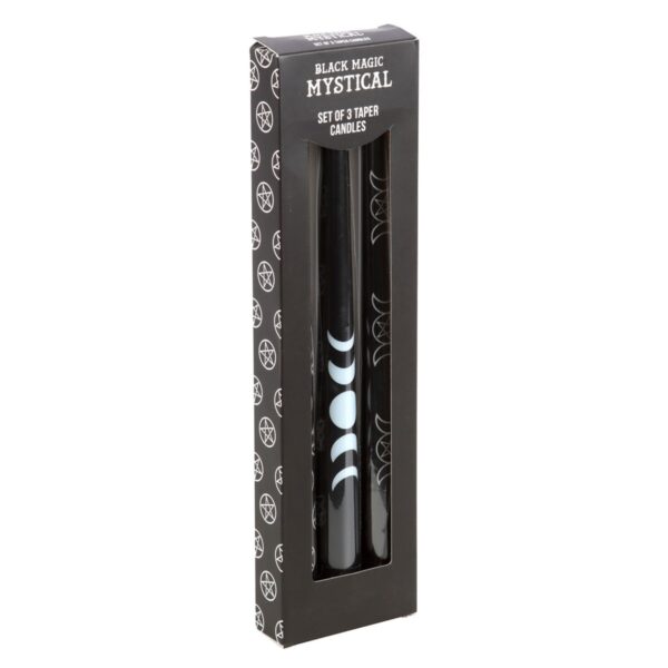 SET OF 3 BLACK MAGIC MYSTICAL TAPER CANDLES - Image 1