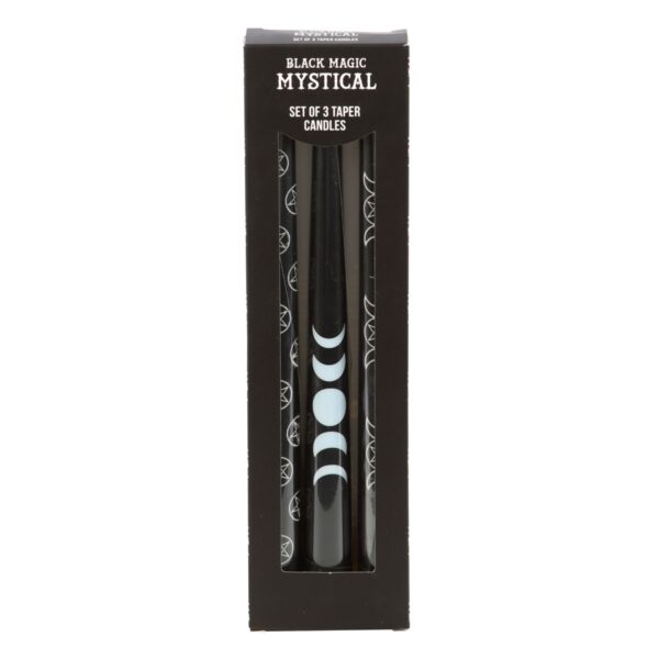 SET OF 3 BLACK MAGIC MYSTICAL TAPER CANDLES - Image 2