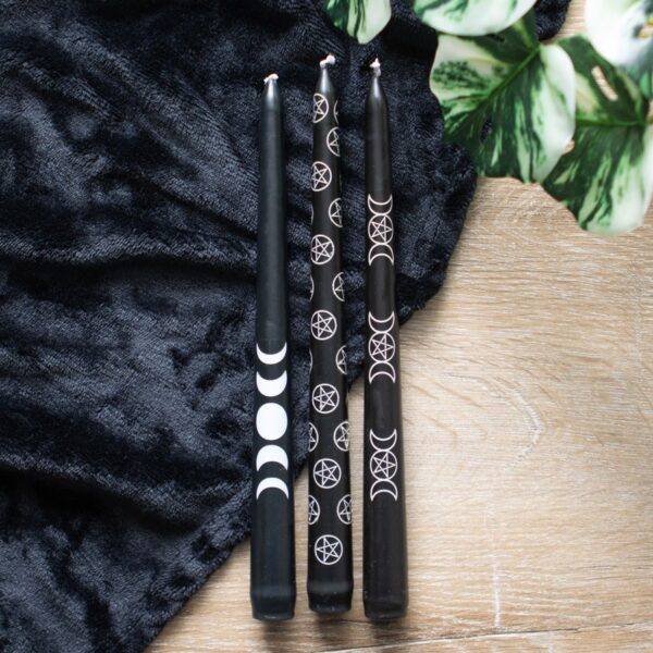 SET OF 3 BLACK MAGIC MYSTICAL TAPER CANDLES - Image 4