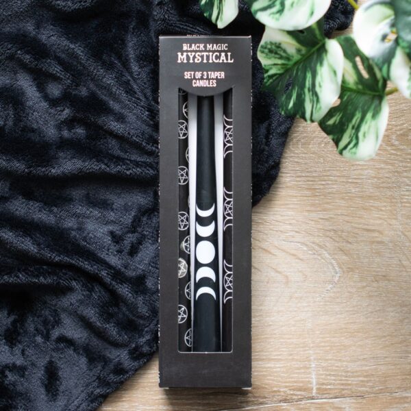 SET OF 3 BLACK MAGIC MYSTICAL TAPER CANDLES - Image 5
