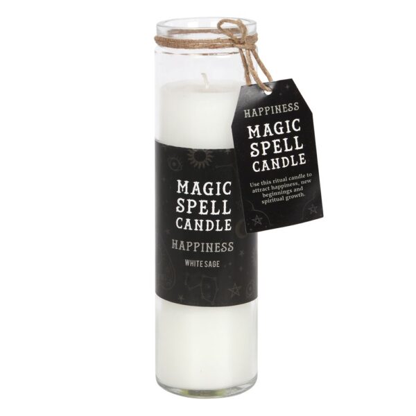WHITE SAGE 'HAPPINESS' SPELL TUBE CANDLE - Image 1