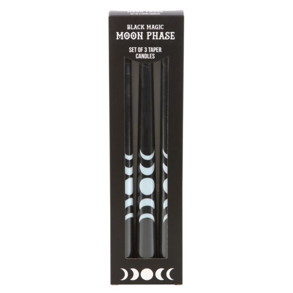 SET OF 3 BLACK MAGIC MOON PHASE TAPER CANDLES - Image 2