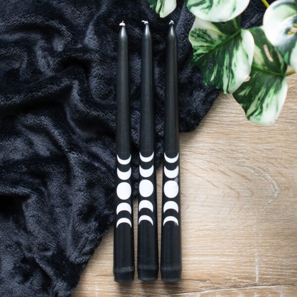 SET OF 3 BLACK MAGIC MOON PHASE TAPER CANDLES - Image 5