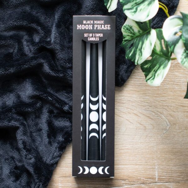 SET OF 3 BLACK MAGIC MOON PHASE TAPER CANDLES - Image 6