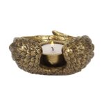ANTIQUE GOLD ANGEL WING TEALIGHT CANDLE HOLDER - Image 2