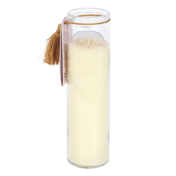 APHRODITE GODDESS TUBE CANDLE WITH ROSE QUARTZ CRYSTALS - Image 3
