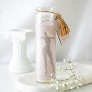 ATHENA GODDESS TUBE CANDLE WITH CLEAR QUARTZ CRYSTALS