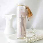ATHENA GODDESS TUBE CANDLE WITH CLEAR QUARTZ CRYSTALS