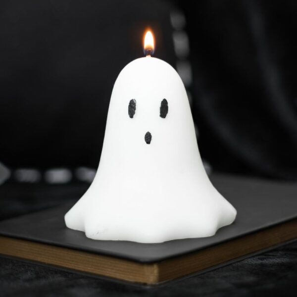 10CM UNSCENTED GHOST CANDLE - Image 1