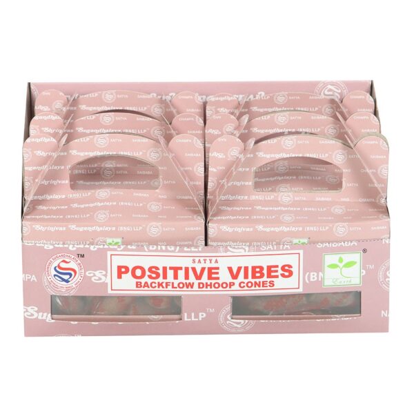 POSITIVE VIBES BACKFLOW DHOOP INCENSE CONES BY SATYA - Image 2