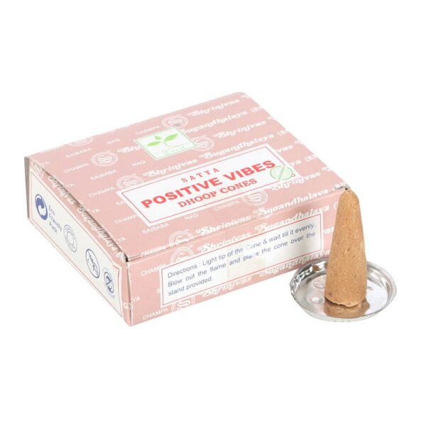 POSITIVE VIBES DHOOP INCENSE CONES BY SATYA - Image 1