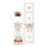 LUNA MOTH GLASS WATER BOTTLE WITH CLEAR QUARTZ CRYSTAL - Image 6