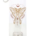 LUNA MOTH GLASS WATER BOTTLE WITH CLEAR QUARTZ CRYSTAL - Image 5