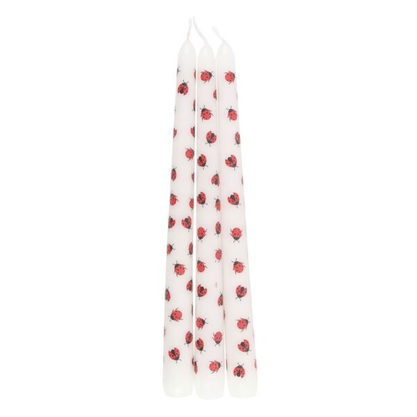 SET OF 3 LOVE BUG LADYBIRD TAPER CANDLES - Image 4