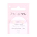ROSE QUARTZ SEMI PRECIOUS CRYSTAL EARRINGS - Image 2