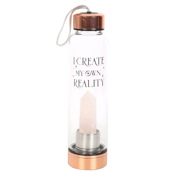 ROSE QUARTZ CREATE MY OWN REALITY GLASS WATER BOTTLE - Image 5
