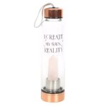 ROSE QUARTZ CREATE MY OWN REALITY GLASS WATER BOTTLE - Image 5