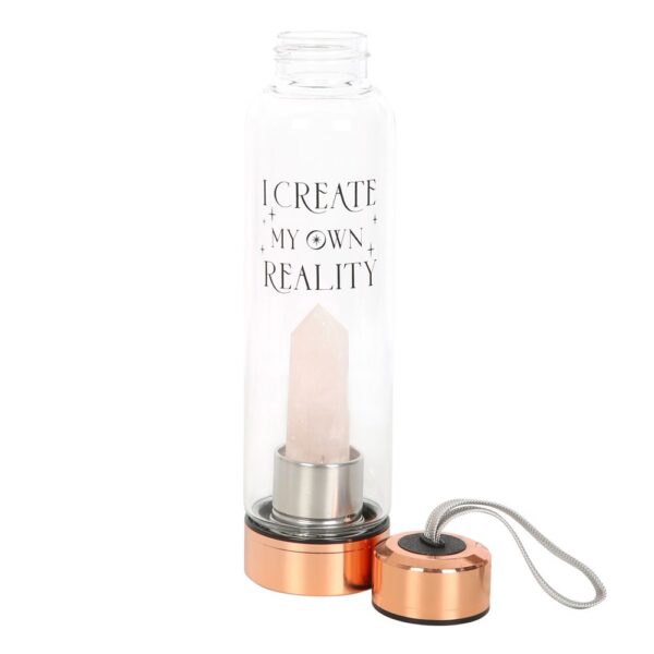 ROSE QUARTZ CREATE MY OWN REALITY GLASS WATER BOTTLE - Image 4