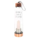 ROSE QUARTZ CREATE MY OWN REALITY GLASS WATER BOTTLE - Image 3