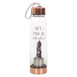 AMETHYST SET YOUR INTENTION GLASS WATER BOTTLE - Image 3
