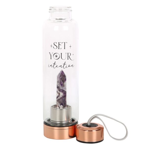 AMETHYST SET YOUR INTENTION GLASS WATER BOTTLE - Image 5