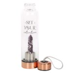 AMETHYST SET YOUR INTENTION GLASS WATER BOTTLE - Image 5