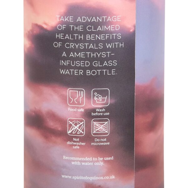 AMETHYST SET YOUR INTENTION GLASS WATER BOTTLE - Image 2