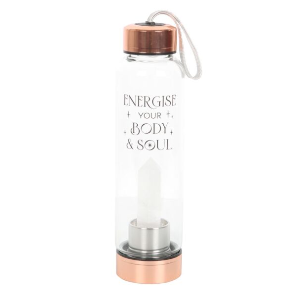CLEAR QUARTZ BODY AND SOUL GLASS WATER BOTTLE - Image 5