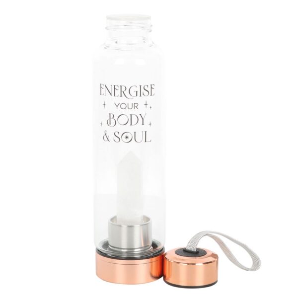 CLEAR QUARTZ BODY AND SOUL GLASS WATER BOTTLE - Image 4
