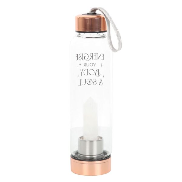 CLEAR QUARTZ BODY AND SOUL GLASS WATER BOTTLE - Image 3