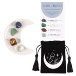 UCCESS HEALING CRYSTAL SET WITH MOON TRINKET DISH